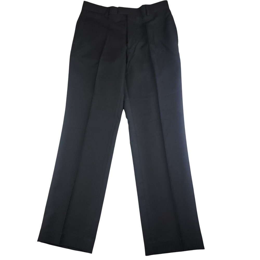 Michael Brandon Mens Dress Pants Black Flat Front Straight Leg 34x32 RPD01010 BK